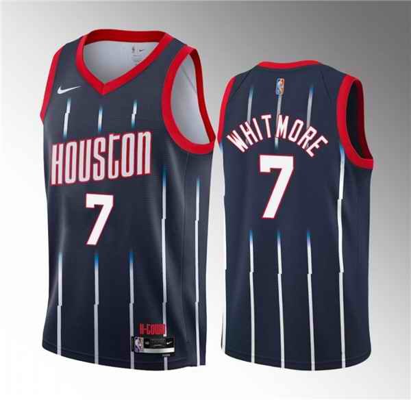 Men's Houston Rockets #7 Cam Whitmore Navy 2023 Draft Classic Edition Stitched Basketball Jersey