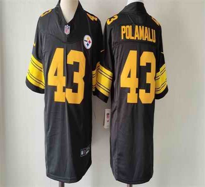 Men's Pittsburgh Steelers #43 Troy Polamalu Black 2023 F.U.S.E. Color Rush Vapor Untouchable Color Rish Limited Jersey