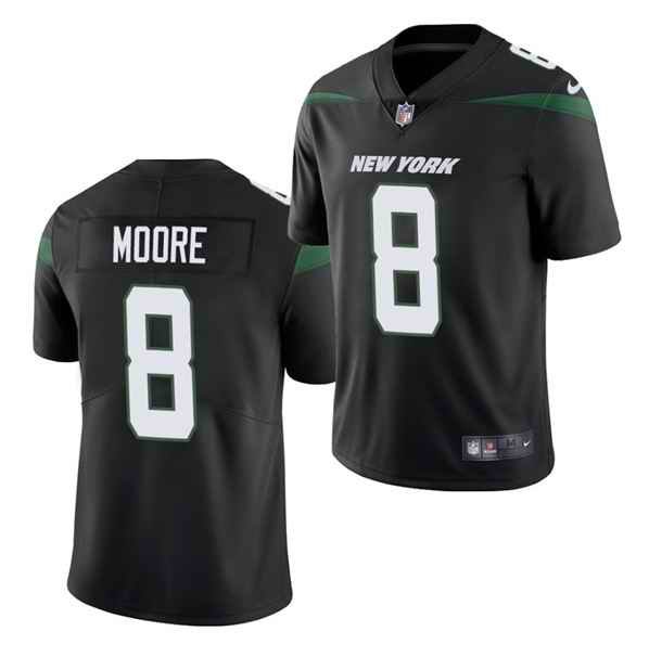 Men's New York Jets #8 Elijah Moore 2021 Black Vapor Untouchable Limited Stitched Jersey