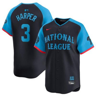 Men's National League #3 Bryce Harper Navy 2024 All-Star Limited Stitched Baseball Jersey