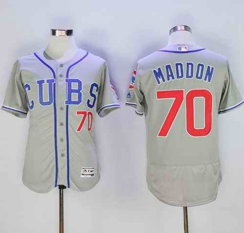 Cubs #70 Joe Maddon Grey Flexbase Authentic Collection Alternate Road Stitched MLB Jersey