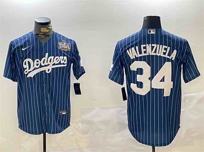 Men's Los Angeles Dodgers #34 Toro Valenzuela Royal 2024 World Series Cool Base Stitched Baseball Jersey