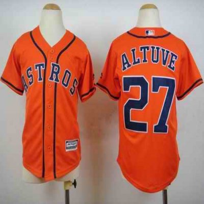 Astros #27 Jose Altuve Orange Cool Base Stitched Youth MLB Jersey