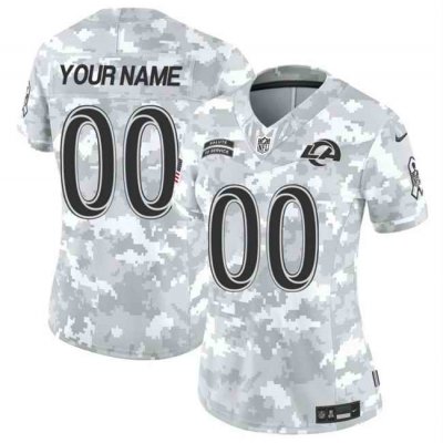 Women's Los Angeles Rams Active Player Custom 2024 F.U.S.E Arctic Camo Salute to Service Limited Stitched Football Jersey(Run Small)