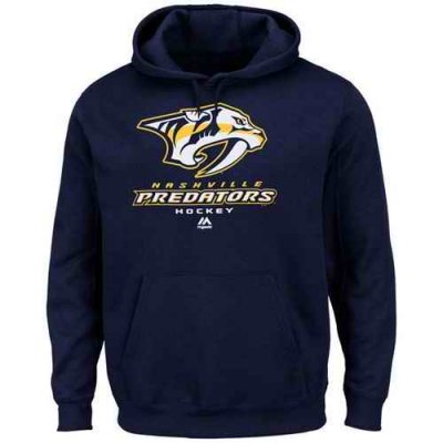 Nashville Predators Majestic Critical Victory VIII Fleece Hoodie Navy Blue