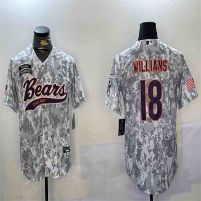 Men's Chicago Bears #18 Caleb Williams 2024 Arctic Camo Salute to Service Stitched Baseball Jersey