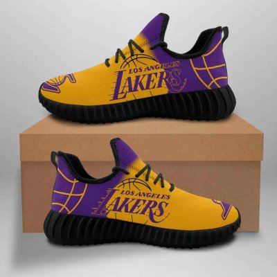 Women's Los Angeles Lakers Mesh Knit Sneakers/Shoes 005