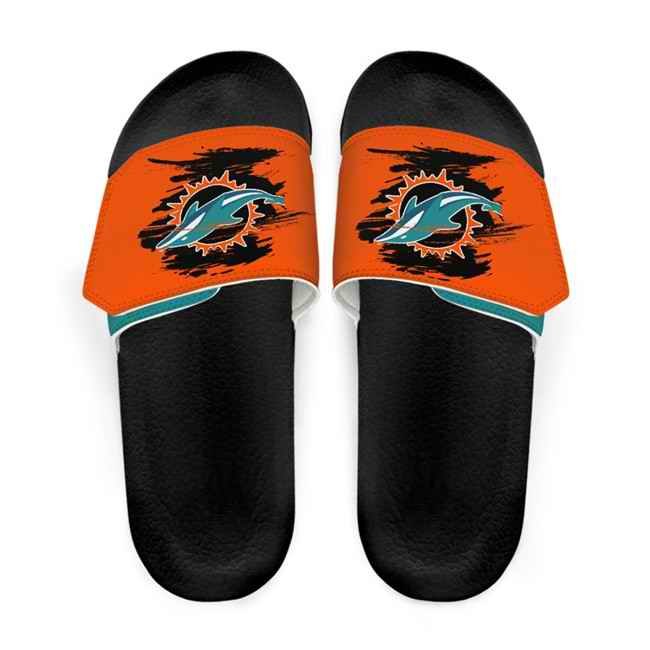 Men's Miami Dolphins Beach Adjustable Slides Non-Slip Slippers/Sandals/Shoes 005