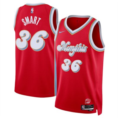 Men's Memphis Grizzlies #36 Marcus Smart Red 2024/25 City Edition Stitched Basketball Jersey