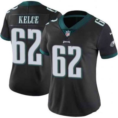 Women's Philadelphia Eagles #62 Jason Kelce Black Vapor Untouchable Limited Stitched Football Jersey(Run Small)