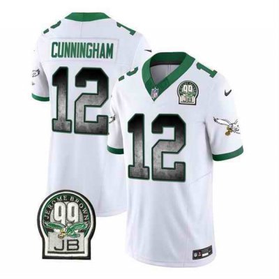 Men's Philadelphia Eagles #12 Randall Cunningham White 2023 F.U.S.E. Throwback Vapor Untouchable Limited Stitched Football Jersey