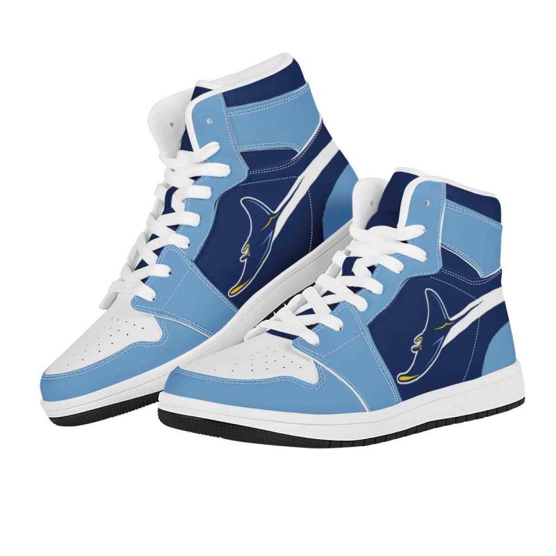 Men's Tampa Bay Rays High Top Leather AJ1 Sneakers 001