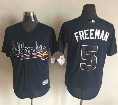 Braves #5 Freddie Freeman Blue New Cool Base Stitched MLB Jersey