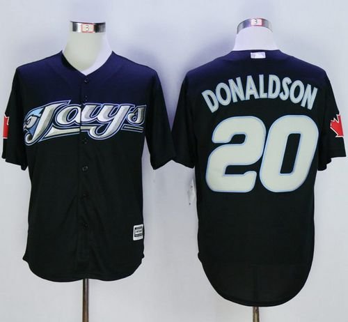 Blue Jays #20 Josh Donaldson Black New Cool Base Stitched MLB Jersey