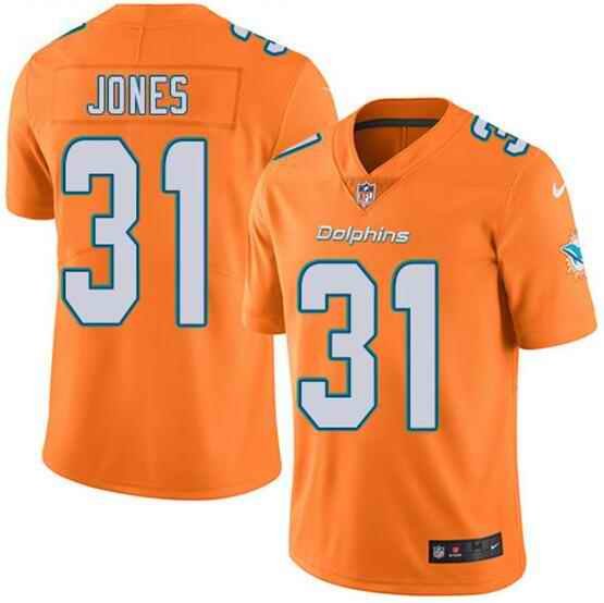 Men's Miami Dolphins #31 Byron Jones Orange Vapor Untouchable Limited Stitched Jersey