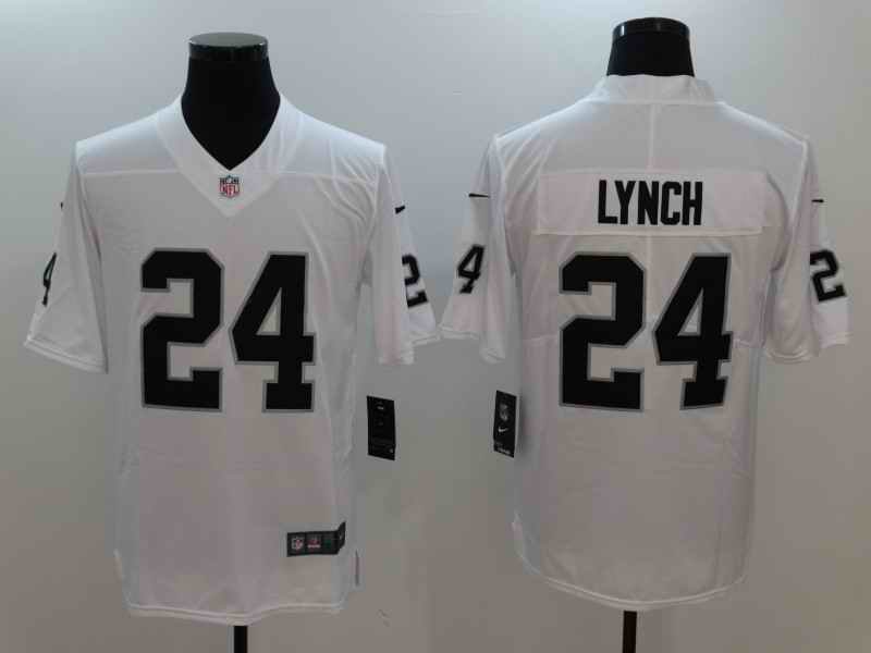 Men's Oakland Raiders #24 Marshawn Lynch White Vapor Untouchable Limited Stitched NFL Jersey