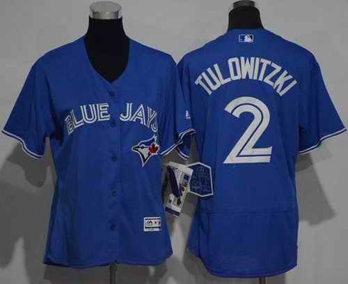 Blue Jays #2 Troy Tulowitzki Blue Flexbase Authentic Women's Stitched MLB Jersey