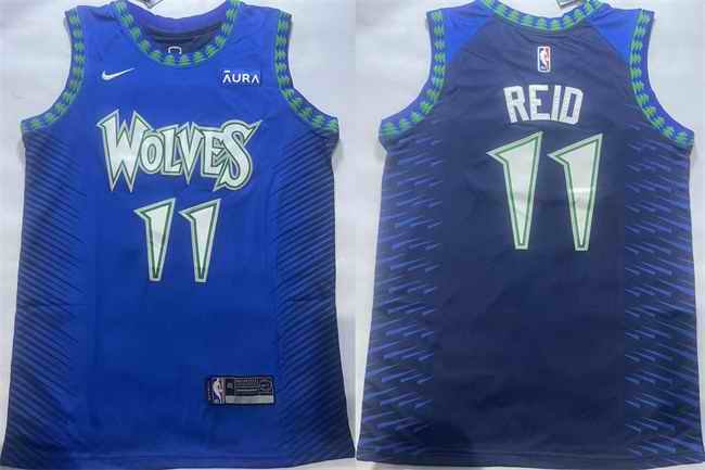 Men's Minnesota Timberwolves #11 Naz Reid Blue City Edition Stitched Jersey