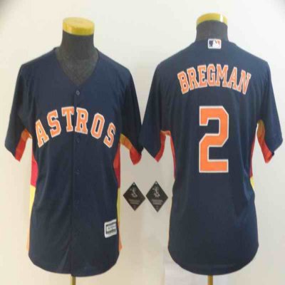 Youth Houston Astros #2 Alex Bregman Navy Cool Base Stitched MLB Jersey