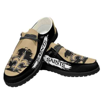 Men's New Orleans Saints Loafers Lace Up Shoes 002 (Pls check description for details)