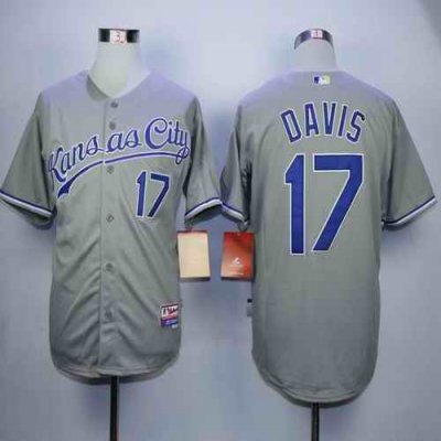 Royals #17 Wade Davis Grey Cool Base Stitched MLB Jersey