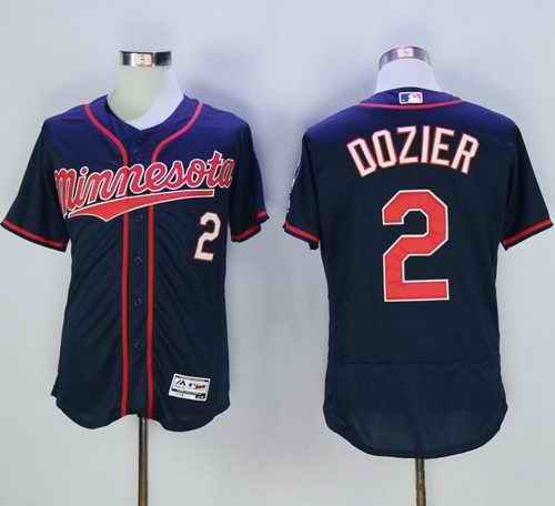 Twins #2 Brian Dozier Navy Blue Flexbase Authentic Collection Stitched MLB Jersey