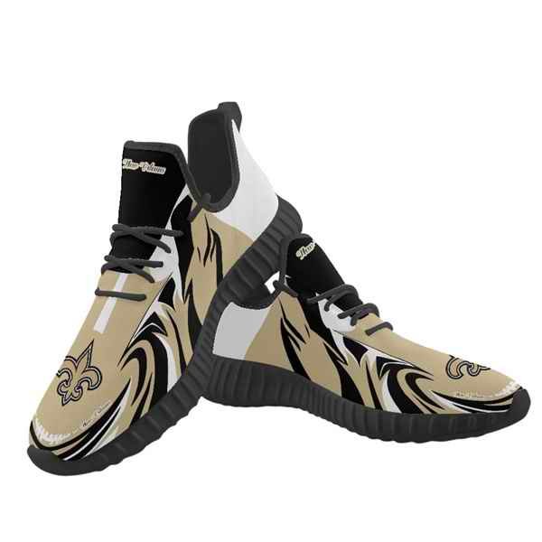 Men's New Orleans Saints Mesh Knit Sneakers/Shoes 012