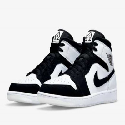 Men's Running Weapon Air Jordan 1 White/Black Shoes 296