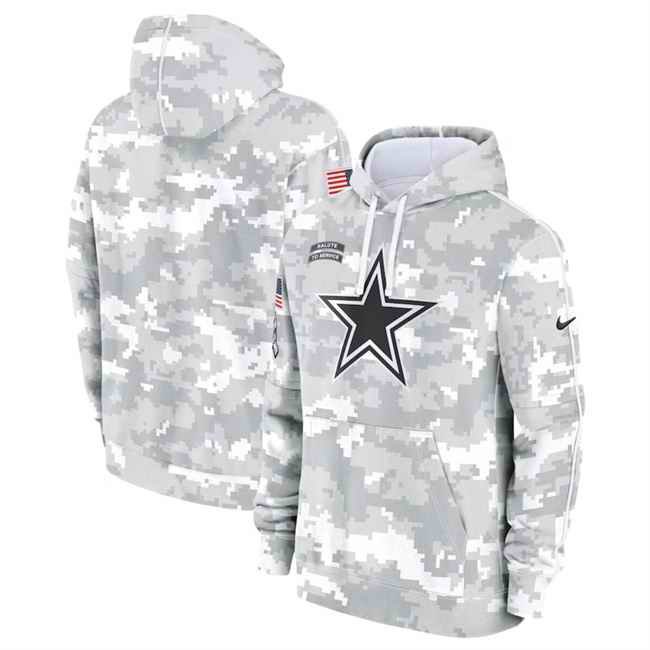 Men's Dallas Cowboys 2024 Arctic Camo Salute to Service Club Fleece Pullover Hoodie