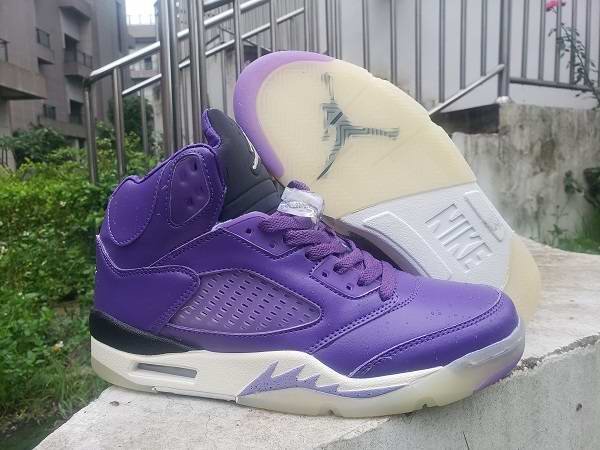 Men's Running Weapon Air Jordan 5 Purple Shoes 053