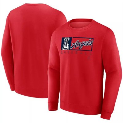 Men's Los Angeles Angels Red Focus Fleece Pullover Sweatshirt