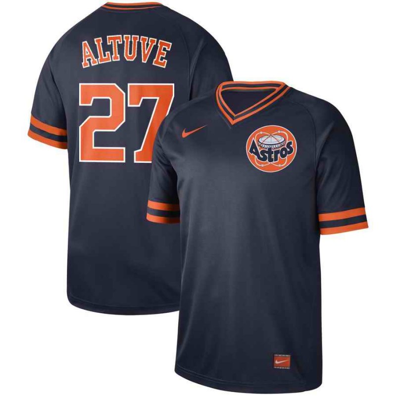 Men's Houston Astros  #27 Jose Altuve Tuve  Navy Cooperstown Collection Legend Stitched MLB Jersey