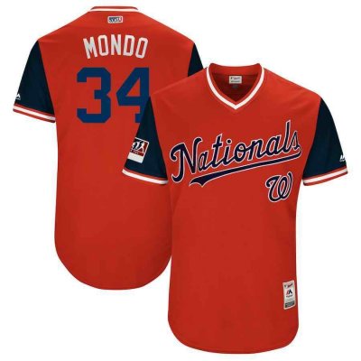 Men's Washington Nationals #34 Bryce Harper Mondo Majestic Navy 2018 Players' Weekend Stitched MLB Jersey