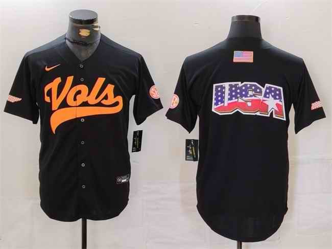 Men's Tennessee Volunteers Black Team Big Logo Stitched Jersey