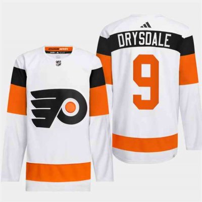 Men's Philadelphia Flyers #9 Jamie Drysdale White 2024 Stadium Series Stitched Jersey