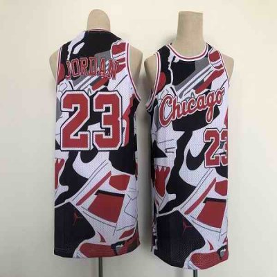 Men's Chicago Bulls #23 Michael Jordan Black/Red/White Throwback Stitched Jersey