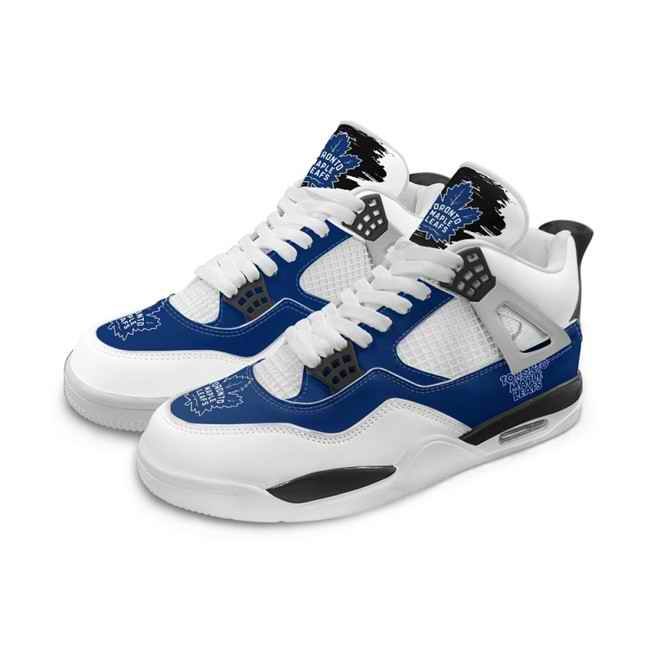 Men's Toronto Maple Leafs Running weapon Air Jordan 4 Shoes 003