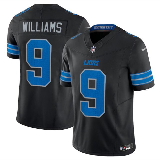 Youth Detroit Lions #9 Jameson Williams Black 2024 F.U.S.E. 2nd Alternate Vapor Limited Stitched Jersey