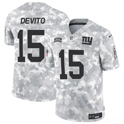 Men's New York Giants #15 Tommy DeVito 2024 F.U.S.E Arctic Camo Salute to Service Limited Stitched Football Jersey