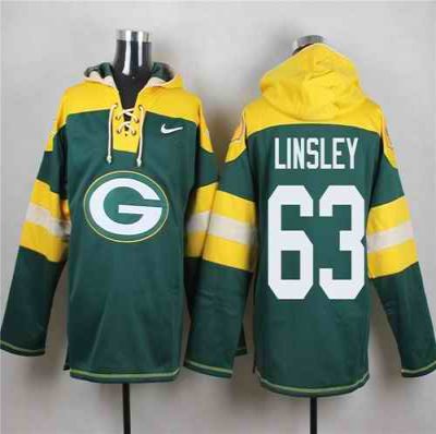 Nike Packers #63 Corey Linsley Green Player Pullover NFL Hoodie