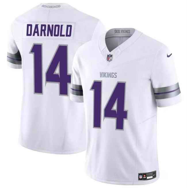 Men's Minnesota Vikings #14 Sam Darnold White 2024 F.U.S.E. Winter Warrior Limited Stitched Jersey