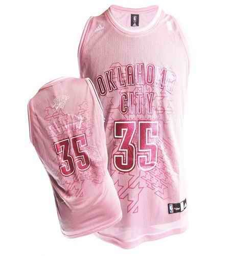 Thunder #35 Kevin Durant Pink Women Fashion Stitched NBA Jersey