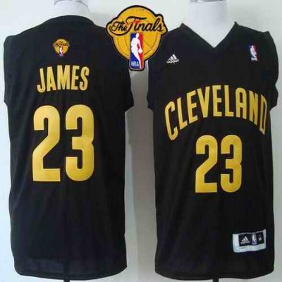 Cavaliers #23 LeBron James Black Fashion The Finals Patch Stitched NBA Jersey