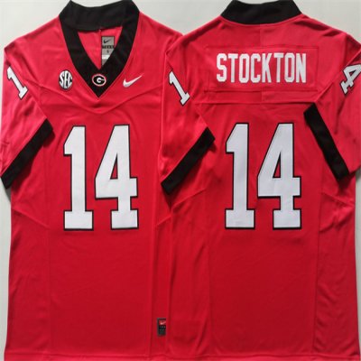 Georgia Bulldogs #14 Gunner Stockton Red 2024 F.U.S.E. Stitched Jersey