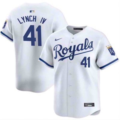 Men's Kansas City Royals #41 Daniel Lynch IV White 2024 Home Limited Stitched Baseball Jersey