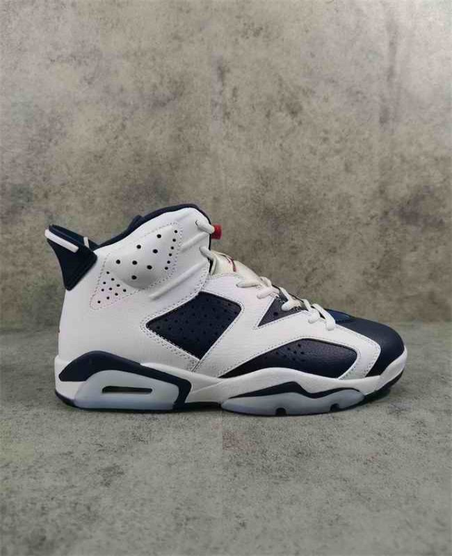 Men's Running Weapon Air Jordan 6 White/Navy Shoes 078