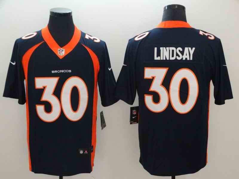 Men's Denver Broncos #30 Phillip Lindsay Navy Vapor Untouchable Limited NFL Stitched Jersey