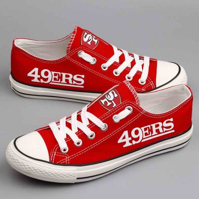 Women's NFL San Francisco 49ers Repeat Print Low Top Sneakers 006