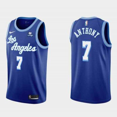 Men's Los Angeles Lakers #7 Carmelo Anthony Blue bibigo Stitched NBA Jersey