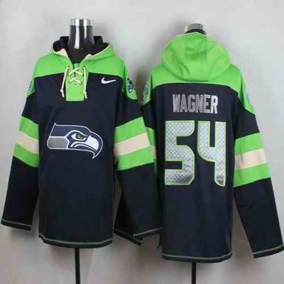 Nike Seahawks #54 Bobby Wagner Steel Blue Player Pullover NFL Hoodie